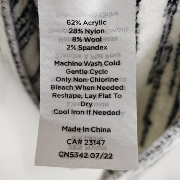 T by Talbots Mock Neck Space Dye Sweater LP Zip Detail Pullover Cream Black - Picture 8 of 8